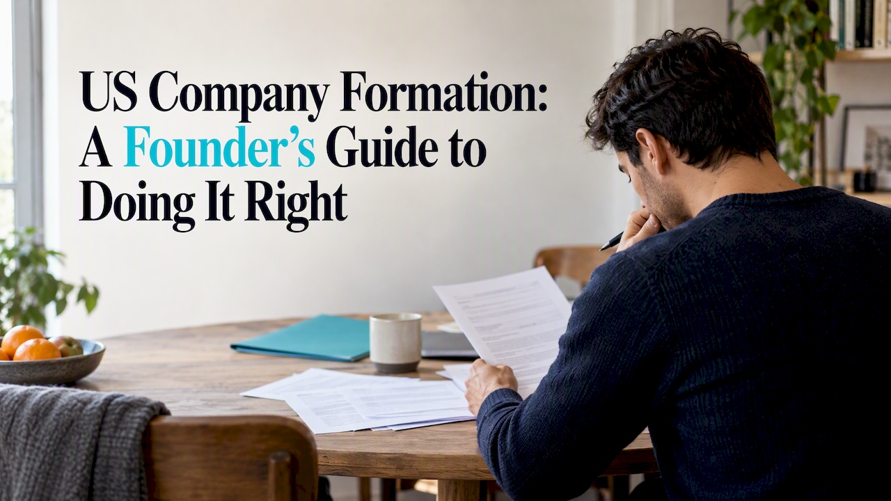 Founder completing US incorporation paperwork