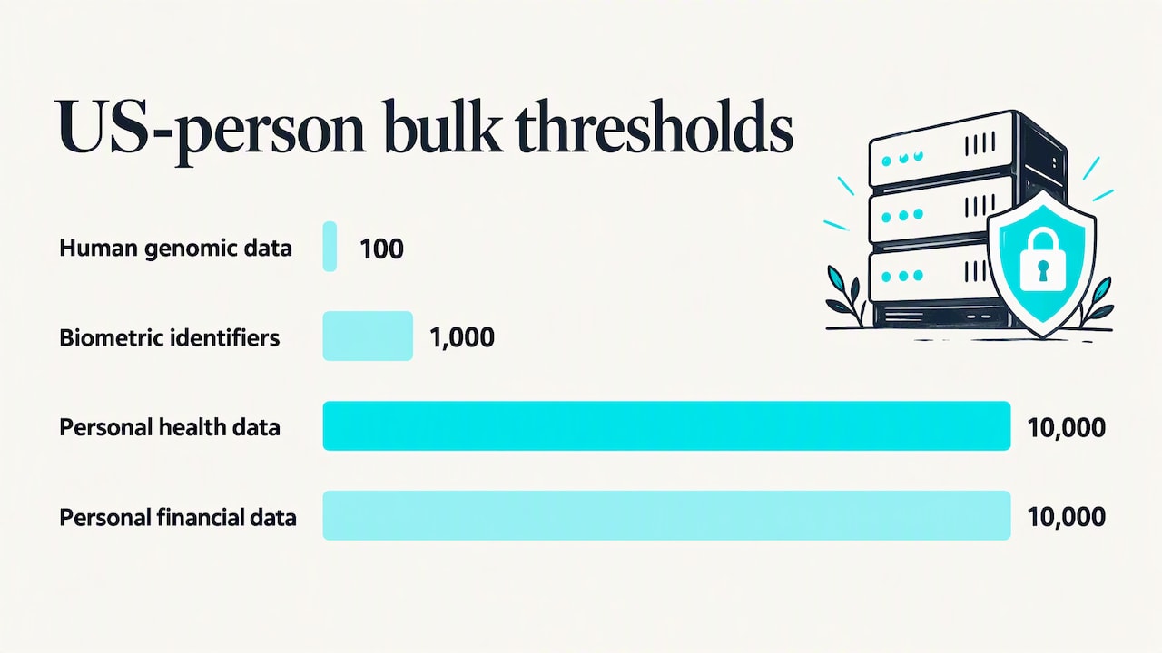 The US side: DOJ rules on bulk sensitive data — overview diagram
